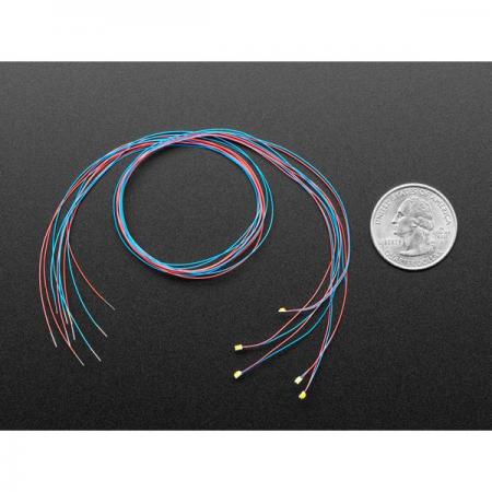 디바이스마트,LED/LCD > SMD LED(칩타입) > 2012사이즈 SMD LED,Adafruit,Miniature Wired LEDs - 0805 SMT LED - Warm White - 5 pack [ada-5487],SMD LED / 와이어 랩 / 웜 화이트색 번들 / 길이 : 30cm / 전압 : 약 3.2V