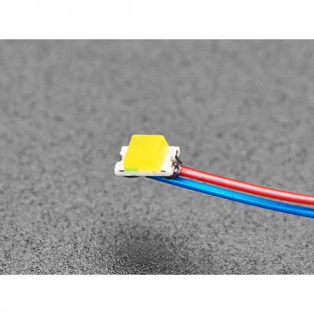 디바이스마트,LED/LCD > SMD LED(칩타입) > 2012사이즈 SMD LED,Adafruit,Miniature Wired LEDs - 0805 SMT LED - Warm White - 5 pack [ada-5487],SMD LED / 와이어 랩 / 웜 화이트색 번들 / 길이 : 30cm / 전압 : 약 3.2V