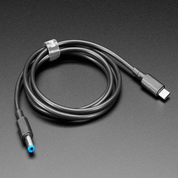 USB Type C 3.1 PD to 5.5mm Barrel Jack Cable - 9V 5A Output - 1.2m long with E-Mark [ada-5449]