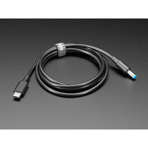 USB Type C 3.1 PD to 5.5mm Barrel Jack Cable - 15V 5A Output - 1.2m long with E-Mark [ada-5451]