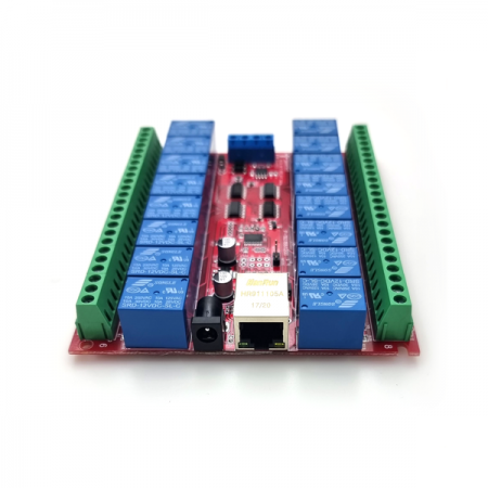 디바이스마트,MCU보드/전자키트 > 전원/신호/저장/응용 > 릴레이,한진데이타,네트웍(Ethernet)제어 16채널 릴레이 I/O모듈 (P3687-1),134 x 106mm / 릴레이 채널 : 16채널/ 동작전원 : DC 12V