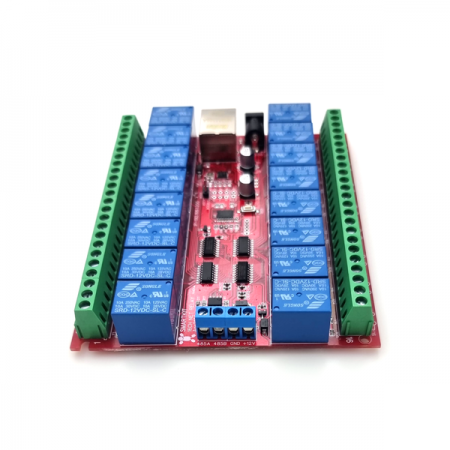 디바이스마트,MCU보드/전자키트 > 전원/신호/저장/응용 > 릴레이,한진데이타,네트웍(Ethernet)제어 16채널 릴레이 I/O모듈 (P3687-1),134 x 106mm / 릴레이 채널 : 16채널/ 동작전원 : DC 12V
