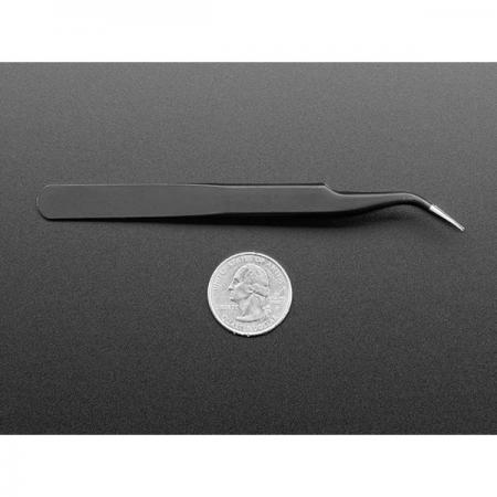 디바이스마트,수공구/전자공구/전동공구 > 전자공구 > 핀셋/IC흡착기/핀제거 > 고급형 범용핀셋,Adafruit,Fine tip curved tweezers - ESD safe - 120mm [ada-422],미세 / SMD/SMT 부품에 사용하기 편한 핀셋 / 정전기 방지, 항자성, 스테인리스 스틸 / ESD / 길이 : 120mm