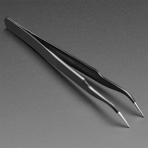 Fine tip curved tweezers - ESD safe - 120mm [ada-422]