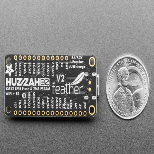 디바이스마트,오픈소스/코딩교육 > 파이썬/IoT 개발 보드 > ESP32,Adafruit,Adafruit ESP32 Feather V2 - 8MB Flash + 2 MB PSRAM - STEMMA QT [ada-5400],ESP32 WROOM / 240MHz Xtensa® 프로세서 / WiFi 및 블루투스 지원 / 8MB 플래시 및 2MB PSRAM / STEMMA QT 포트 / 저전력