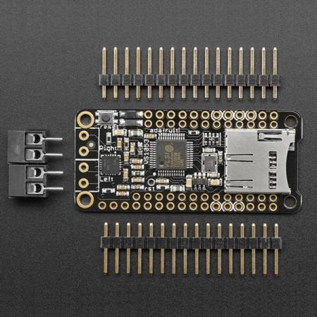 디바이스마트,MCU보드/전자키트 > 음악/앰프/녹음 > 앰프/증폭,Adafruit,Music Maker FeatherWing w/ Amp - MP3 OGG WAV MIDI Synth Player - Stereo 3W Amplifier [ada-3436],MP3 OGG WAV MIDI 플레이어 / 스테레오 3W 앰프 / 인코딩/디코딩(코덱) 칩 VS1053 /  모든 Feather Board가 SD 카드에서 오디오를 재생