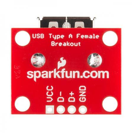 디바이스마트,커넥터/PCB > I/O 커넥터 > USB/IEEE 커넥터 > USB A타입 커넥터,SparkFun,SparkFun USB Type A Female Breakout [BOB-12700],USB Tybe A 암 브레이크 아웃 / 보드형 커넥터 / 암 USB 유형 A 커넥터의 VCC, GND, D- 및 D+ 핀을 0.1인치 피치 헤더로 분리합니다. / 크기 : 26.06 x 22.93mm