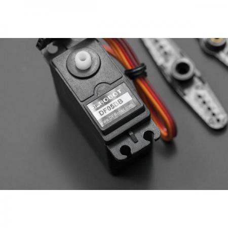 디바이스마트,기계/제어/로봇/모터 > 모터류 > 서보모터 > 아날로그 서보모터,DFROBOT,Gravity: DF05BB Tilt/Pan Kit (5kg) [FIT0045],작동 전압: 4.8-6V / 작동 전류: 0.1-0.8A / 토크: 4.8kg-cm @ 4.8V ; 5.5kg-cm @6V  /  작동 온도: 0℃~55℃ /  크기: 41x20x38mm(1.6x0.8x1.5인치)