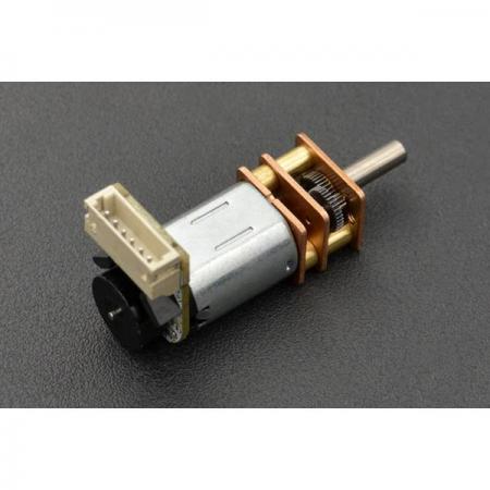 디바이스마트,기계/제어/로봇/모터 > 모터류 > DC모터 > 마이크로DC모터,DFROBOT,Micro Metal Geared motor w/Encoder - 6V 155RPM 100:1 [FIT0483],정격 전압: 6.0V / 모터 속도: 15000RPM / 기어 감속비: 100:1 / 감속기 길이: 9.0mm / 무부하 속도: 155rpm@6v / 정격 속도: 90rpm@6V / 홀 피드백 해상도: 1400