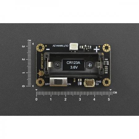 디바이스마트,오픈소스/코딩교육 > Micro:Bit > 마이크로비트 케이스/악세사리,DFROBOT,CR123A Li-ion Battery Holder for micro: Maqueen [FIT0611],충전 전압: 4.5-5.5V DC / 충전 인터페이스: USB / 출력 전압: 3.5~4.2V DC / 충전 전류: 350mA /  차원: 56×32mm/2.20"×1.26"