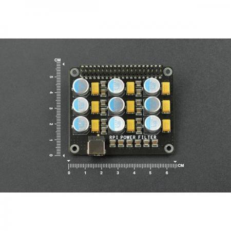 디바이스마트,오픈소스/코딩교육 > 라즈베리파이 > 라즈베리파이 확장보드/HAT,DFROBOT,Power Filter Board for Raspberry Pi 3B+/ 4B [DFR0940],온보드 용량: 5526μF / 커패시터 연결: 병렬 / 전원 입력: 5V/3A / 차원: 56*65mm/2.20*2.56"