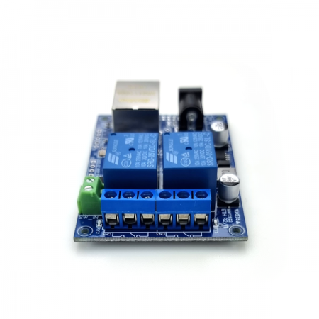 디바이스마트,MCU보드/전자키트 > 전원/신호/저장/응용 > 릴레이,한진데이타,네트웍(LAN)제어 2채널 릴레이 I/O모듈 (P4851-3),69 x 49mm / 동작전원 : DC 12V / 릴레이 채널 : 2채널