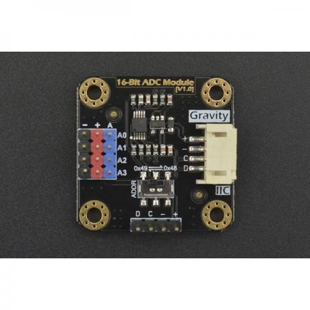 디바이스마트,MCU보드/전자키트 > 전원/신호/저장/응용 > ADC/DAC,DFROBOT,Gravity: I2C ADS1115 16-Bit ADC Module (Arduino & Raspberry Pi Compatible) [DFR0553],16비트 ADC 칩 ADS1115를 사용하며 3.3~5V의 넓은 전압 전원 공급 장치를 지원 / Raspberry Pi에 최적화된 3.3V I2C 디지털 레벨 신호 / 온보드 I2C 주소 선택 스위치, 2개의 ADC 모듈 캐스케이드 지원