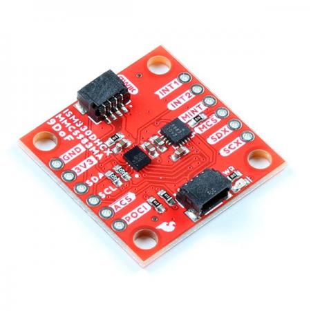 디바이스마트,MCU보드/전자키트 > 센서모듈 > IMU/AHRS(9축 이상),SparkFun,SparkFun 9DoF IMU Breakout - ISM330DHCX, MMC5983MA (Qwiic) [SEN-19895],9축 브레이크아웃 / 고성능 ISM330DHCX 3D 디지털 가속도계, 자이로스코프 / 고감도 MMC5983MA 3축 자력계 / 풀 스케일 가속 범위 : ±2/±4/±8/±16g