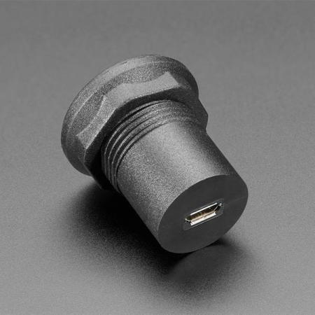 디바이스마트,커넥터/PCB > 플러그/잭 > 매입형 소켓 > 키스톤잭/패널마운트,Adafruit,USB C Jack to Micro USB Jack Round Panel Mount Adapter [ada-4260],원형 패널 마운트 어댑터 / USB C / 길이 : 33mm
