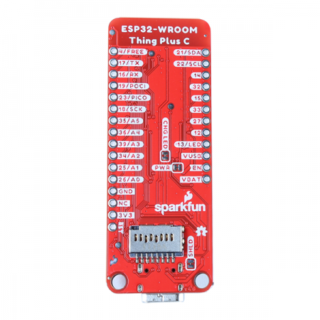 디바이스마트,오픈소스/코딩교육 > 파이썬/IoT 개발 보드 > ESP32,SparkFun,SparkFun Thing Plus - ESP32 WROOM (USB-C) [WRL-20168],ESP32-D0WDQ6 칩 / ESP32 WROOM / Thing Plus / 와이파이, 블루투스 / Feather 호환 / Qwiic Connect / 정전식 터치 센서, 홀 센서, SD 카드 인터페이스, 이더넷 / 통합 802.11 b/g/n WiFi 트랜시버 / JST 커넥터