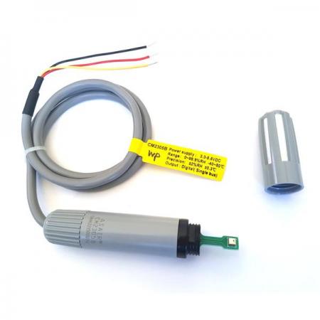 디바이스마트,센서 > 온도/습도/수위센서 > 온습도센서 부품,씨링크테크,온습도센서 (CM2305B-WP),상대 습도&온도 센서 / 습도 정밀도 : ± 2% RH / 온도 정밀도 : ± 0.3℃ / 3Wire / 입출력 방식 : 1-Wire / CM2305B에 외부 투습지 보완한 제품