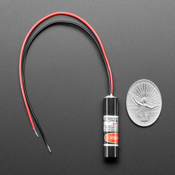 디바이스마트,LED/LCD > LED 관련 상품 > 레이저 모듈,Adafruit,Cross Laser Diode - 5mW 650nm Red [ada-1058],크로스 레이저 다이오드 / 레드 / 점에서 십자가로 바꾸는 렌즈가 부착 / 십자가는 양방향으로 약 60°의 빔 확산 / Class IIIa 5mW / 2.8 - 5.2V DC 전압 입력 / 650nm 파장 / 길이: 32.82mm