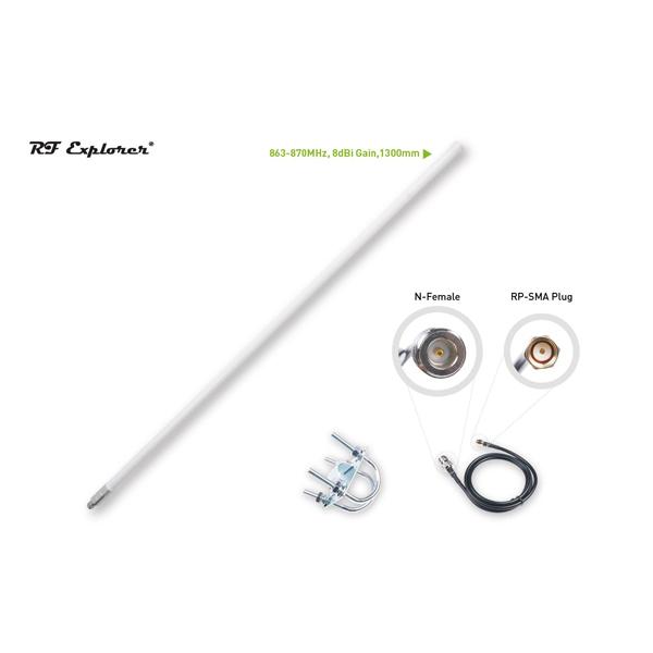 LoRa Fiberglass Antenna Kit; 863-870MHz; 8dBi; 1300mm; RF Explorer RFELA-4/88X [318020692]