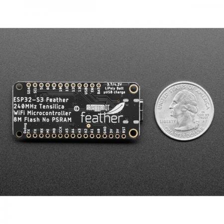 디바이스마트,오픈소스/코딩교육 > 파이썬/IoT 개발 보드 > ESP32,Adafruit,Adafruit ESP32-S3 Feather with STEMMA QT / Qwiic - 8MB Flash No PSRAM [ada-5323],ESP32-S3 Feather / 8MB 플래시 / 듀얼코어 240MHz Tensilica / USB-C / 저전력 / FCC/CE 인증 / Lipoly 배터리