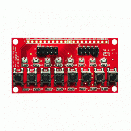 디바이스마트,MCU보드/전자키트 > 버튼/스위치/제어/RTC > 버튼/스위치/조이스틱,AVRMALL,[NER-1093] 스위치LED모듈 (SW & LED Board V1.1),8bit 입력 스위치 확장보드 / 다른 모듈과 장착이 용이하도록 I/O포트 확장(10핀 플랫 사용) / 브레드보드에 장착될수 있도록 1열 헤더 사용 가능