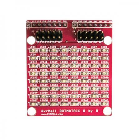 디바이스마트,MCU보드/전자키트 > 디스플레이 > 도트매트릭스,AVRMALL,[NER-4582] DOTMATRIX 8by8 (GREEN),Dotmatrix 8*8 확장보드 / 색상 : 녹색(Green) / 다른 모듈과 장착이 용이하도록 I/O포트 확장