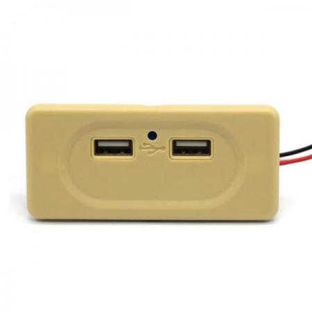 디바이스마트,EV 전기차/캠핑카/그린에너지 > 컨트롤패널/박스 > 컨트롤패널,SMG,DC5V/4.8A 12V 듀얼 USB 포트 충전 소켓 (브라운) [TYE-DUC03],입력(12V) / 출력(5V / 4.8A) / 듀얼 USB / 브라운 / 89*41mm