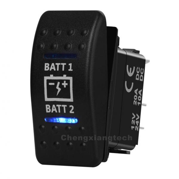 12v/24v ARB스타일 방수 푸쉬 스위치 파란색 (BAT1/BAT2) [TYE-LS008]