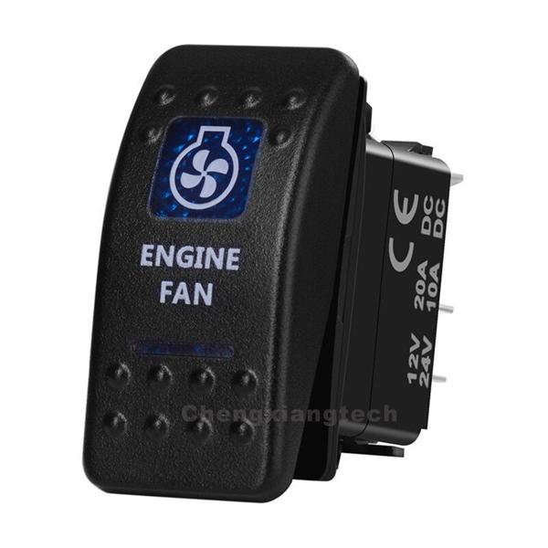12v/24v ARB스타일 방수 푸쉬 스위치 파란색 (ENGINE FAN) [TYE-LS014]
