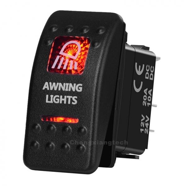 12v/24v ARB스타일 방수 푸쉬 스위치 빨간색 (AWNING LIGHTS) [TYE-LS059]