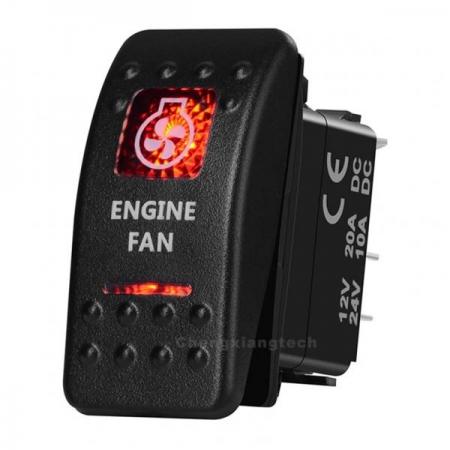 디바이스마트,EV 전기차/캠핑카/그린에너지 > 스위치/커넥터/릴레이 > 스위치/셀렉터,SMG,12v/24v ARB스타일 방수 푸쉬 스위치 빨간색 (ENGINE FAN) [TYE-LS065],24V, 10A / 12V, 20A / SPST / 방수 IP 6 / 레드 / ENGINE FAN