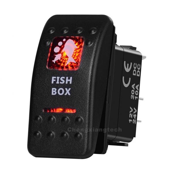 12v/24v ARB스타일 방수 푸쉬 스위치 빨간색 (FISH BOX) [TYE-LS066]