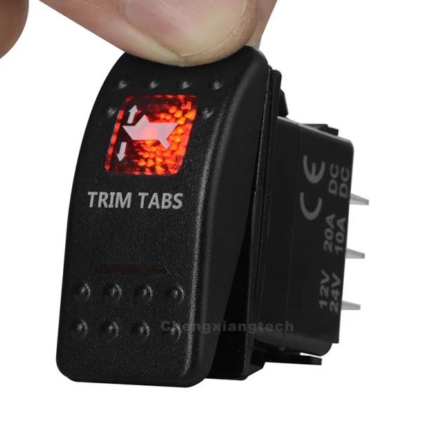 12v/24v ARB스타일 방수 푸쉬 스위치 빨간색 (TRIM TABS) [TYE-LS093]