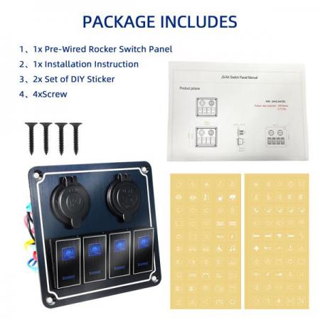 디바이스마트,EV 전기차/캠핑카/그린에너지 > 컨트롤패널/박스 > 컨트롤패널,SMG,12V/24V 6 로커 스위치 듀얼 USB 전압계 패널(골드 6구) [TYE-SP019],스위치 6구 / 파워소켓 / 듀얼 USB / 전압계 / 골드
