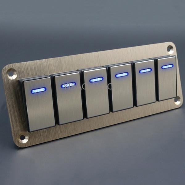 IP65 12/24 v 로커 스위치 패널 (골드 6구) [TYE-SP024]