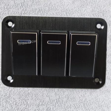 디바이스마트,EV 전기차/캠핑카/그린에너지 > 스위치/커넥터/릴레이 > 스위치/셀렉터,SMG,IP65 12/24 v 로커 스위치 패널 (블랙 3구) [TYE-SP027],12/24V / IP65 / 로커스위치 3구 / 블랙