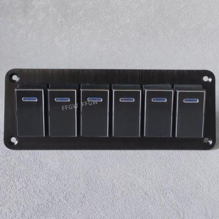 디바이스마트,EV 전기차/캠핑카/그린에너지 > 스위치/커넥터/릴레이 > 스위치/셀렉터,SMG,IP65 12/24 v 로커 스위치 패널 (블랙 6구) [TYE-SP029],12/24V / IP65 / 로커스위치 6구 / 블랙