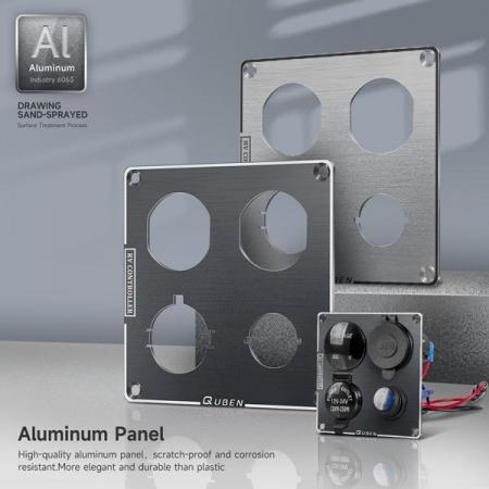 디바이스마트,EV 전기차/캠핑카/그린에너지 > 컨트롤패널/박스 > 컨트롤패널,QUBEN,12V USB 듀얼 시가잭 충전기 5V 어댑터 전압계 패널 (실버) [TYE-SP032],12V / 스위치 1구 / 시가잭 / LED 전압계 / 듀얼 USB / 실버