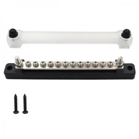 디바이스마트,EV 전기차/캠핑카/그린에너지 > 전선/전기용품 > 단자/단자대/부스바,SMG,자동차 터미널 블록 12v 전원 분배 블록 (검정 12단자) [TYE-TB004],12 터미널 / 48V / 150A / 182*42*20mm / 120g / 블랙