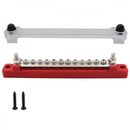 디바이스마트,EV 전기차/캠핑카/그린에너지 > 전선/전기용품 > 단자/단자대/부스바,SMG,자동차 터미널 블록 12v 전원 분배 블록 (빨강 12단자) [TYE-TB006],12 터미널 / 48V / 150A / 182*42*20mm / 120g / 레드