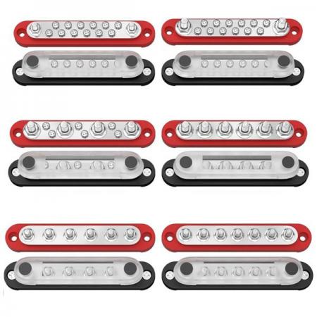 디바이스마트,EV 전기차/캠핑카/그린에너지 > 전선/전기용품 > 단자/단자대/부스바,SMG,자동차 터미널 블록 12v 전원 분배 블록 빨강, 검정 (4xM8, 6xM4) [TYE-TB007],4XM8 / 6XM4 / 300VAC, 48VDC / 150A / 150*28*35mm / 레드&블랙