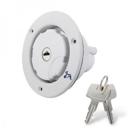 디바이스마트,EV 전기차/캠핑카/그린에너지 > 캠핑/보트 악세사리 > 벤트/해치/입수구,SMG,물 탱크용 잠금 커버 액세서리 (화이트) [TYE-CA006],카라반, 캠핑카, 트레일러 입수구 잠금장치 커버 / 화이트