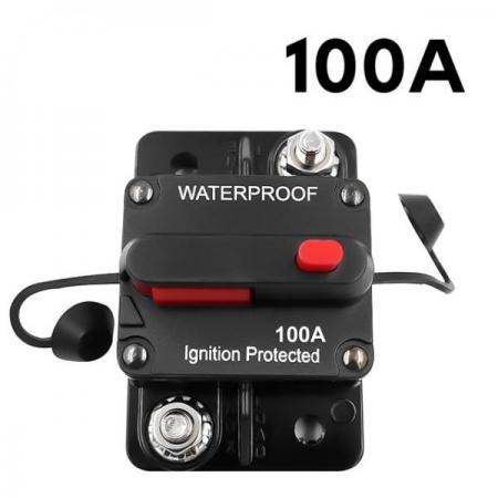 디바이스마트,EV 전기차/캠핑카/그린에너지 > 전선/전기용품 > 변압기/차단기,SMG,AMP 전원 보호 회로 차단기 퓨즈 12-48V DC (100A) [TYE-FU007],수동 리셋 스위치 / IP67 / 12~48V / 74*49*44mm / 100A
