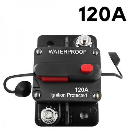 디바이스마트,EV 전기차/캠핑카/그린에너지 > 전선/전기용품 > 변압기/차단기,SMG,AMP 전원 보호 회로 차단기 퓨즈 12-48V DC (120A) [TYE-FU008],수동 리셋 스위치 / IP67 / 12~48V / 74*49*44mm / 120A
