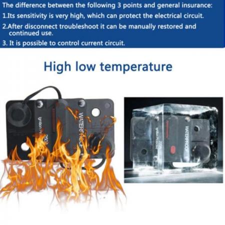 디바이스마트,EV 전기차/캠핑카/그린에너지 > 전선/전기용품 > 변압기/차단기,SMG,AMP 전원 보호 회로 차단기 퓨즈 12-48V DC (150A) [TYE-FU009],수동 리셋 스위치 / IP67 / 12~48V / 74*49*44mm / 150A