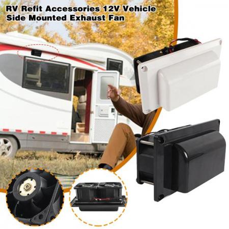 디바이스마트,EV 전기차/캠핑카/그린에너지 > 캠핑/보트 악세사리 > 벤트/해치/입수구,SMG,카라반용 사이드 에어 벤트 환기 배기 팬 DC 25W (블랙) [TYE-AV003],에어벤트 / 12V / 13.2W / 플라스틱 / 150*80*72mm / 블랙