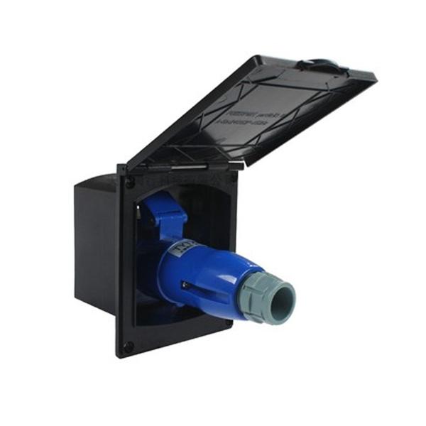 220V-240V 16A 외부 플러시 후크 업 방수 소켓+플러그 (블랙) [TYE-WPS02]