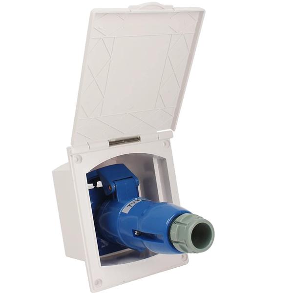 220V-240V 16A 외부 플러시 후크 업 방수 소켓+플러그 (화이트) [TYE-WPS04]