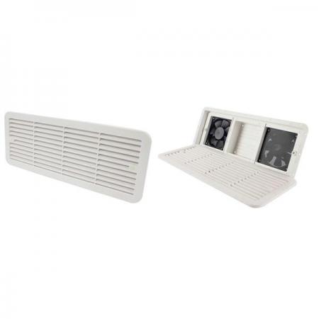 디바이스마트,EV 전기차/캠핑카/그린에너지 > 캠핑/보트 악세사리 > 벤트/해치/입수구,SMG,RV 측면 장착형 공기 배출구 커버 + 배기 팬 2구 [TYE-AV007],12V / 3000RPM / 450*185*70mm / 배기팬 2개