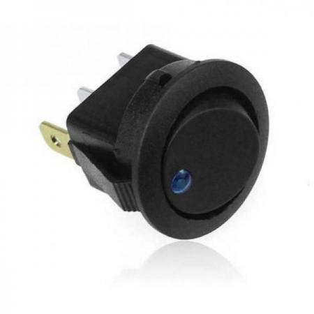 디바이스마트,EV 전기차/캠핑카/그린에너지 > 스위치/커넥터/릴레이 > 스위치/셀렉터,SMG,ON Off SPST 20mm 라운드 로커 스위치 12 V (블루) [TYE-TS002],12V 16A / SPST / 2핀 / 24*24*30mm / 블루